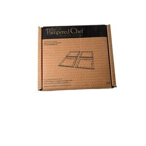 4 Pampered Chef Daisy Glass Dessert Plates 2818 Pink White 6×6 Inch-Open Box-New